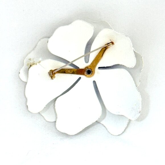 Vintage Coro Sugar Textured Large Flower Brooch - Picture 6 of 7